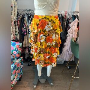 Anthropologie tired cotton skirt